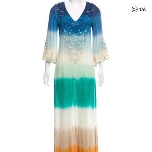 Calypso St Barths Ombre Maxi Dress - Blue, Green, Orange